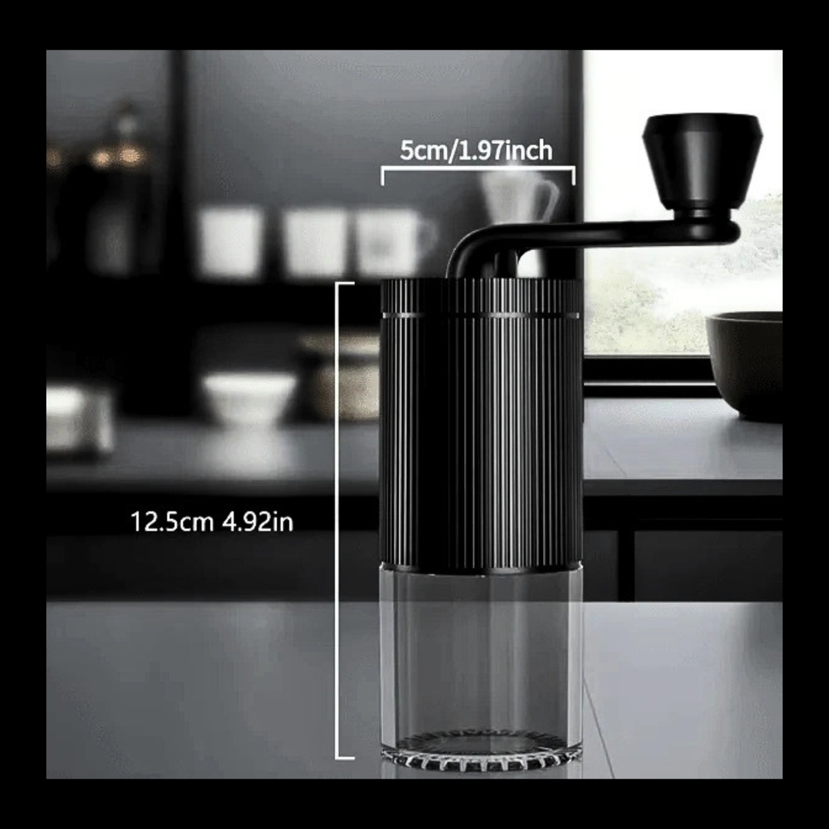 MANUAL COFFEE & DRY SPICE GRINDER - Adjustable Hand-Crank Grinder for Coffee Beans - Peppercorns - Cumin Seeds ++ Compact Portable Design