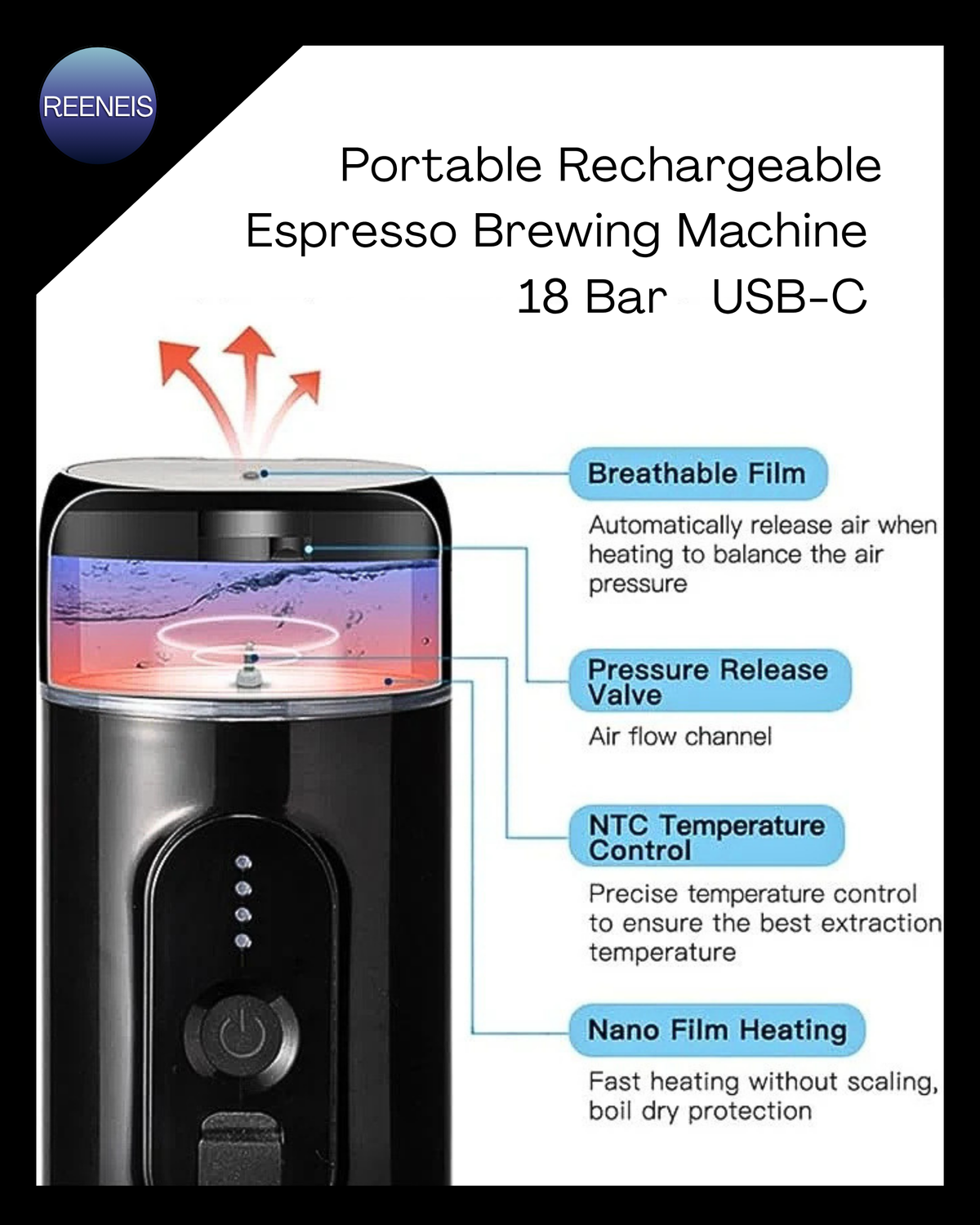 Portable Cordless Espresso Coffee Brewing